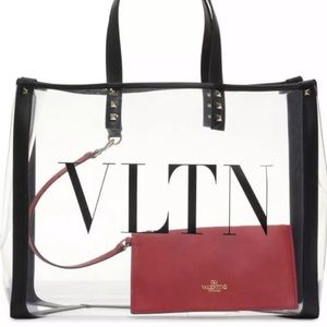 {SOLD} Valentino VLTN Logo Clear + Tote Leather